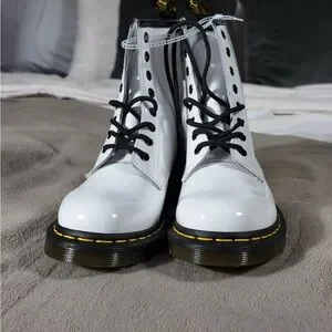 Dr. Martens White Combat Boots with Black Accents Dr. Martens | Shoes | Dr Martens White Combat Boots With  main image 4